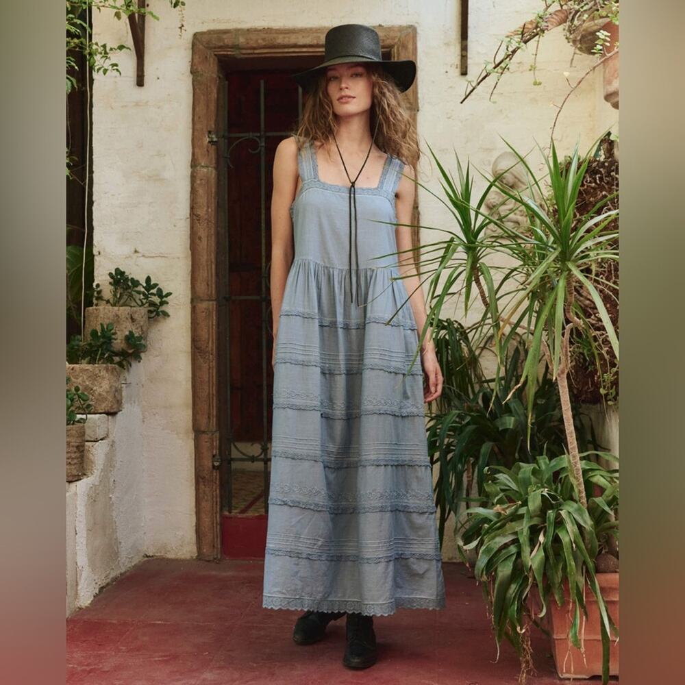 The Great The Reverie Dress in Pale Blue XS